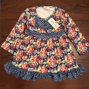 Pete & Lucy Floral Long Sleeve Kids Dress